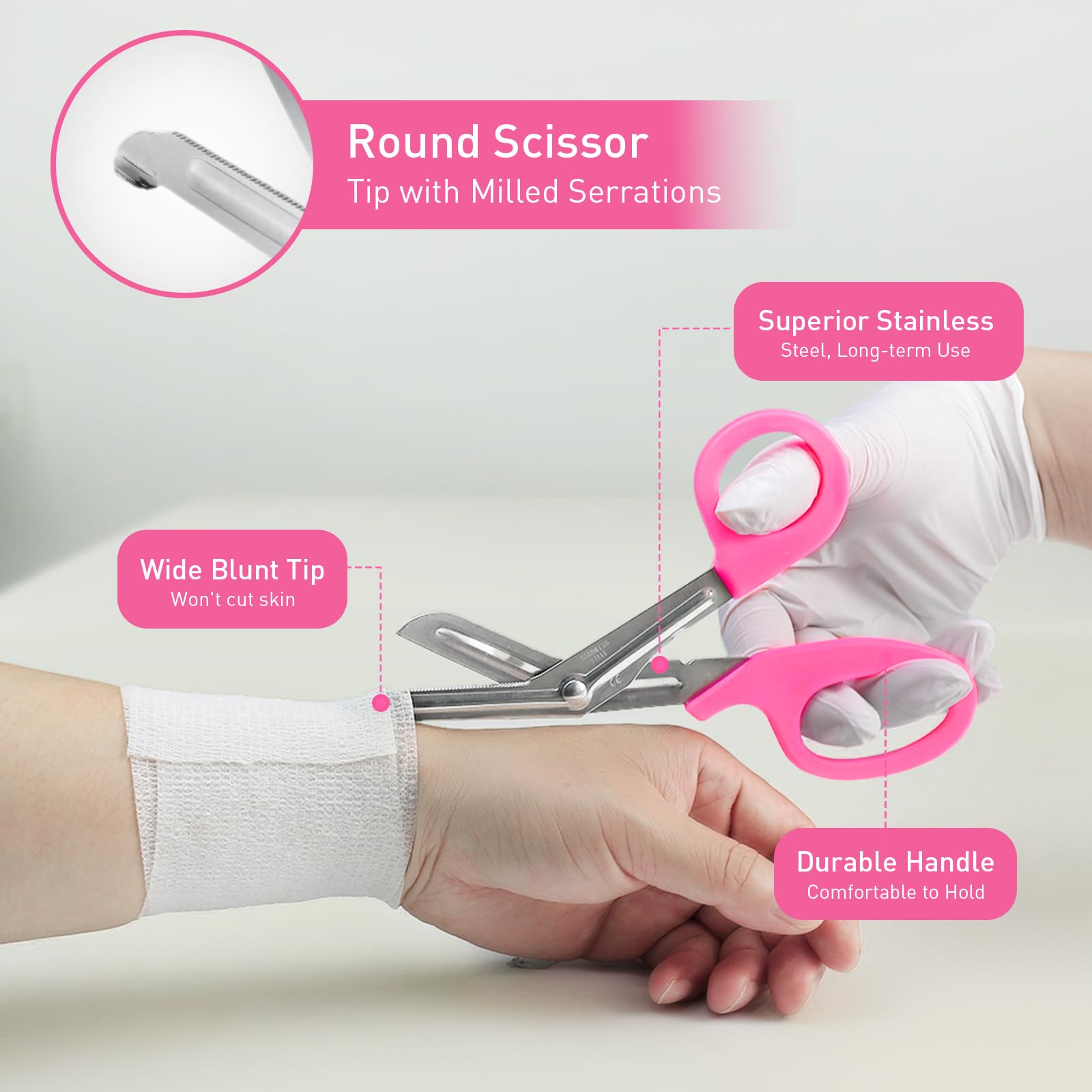Scian Kit per infermiere da 13 pezzi, essenziale per il lavoro, regalo perfetto per studenti di medicina, borsa portatile con stetoscopio, sfigmomanometro, otoscopio, diapason, forbici mediche (rosa)