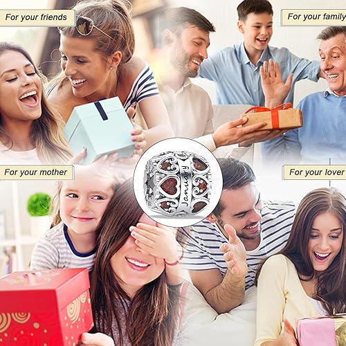 Miniatura 8 de EHEG Dijes de piedra natal de amor para pulseras y collares, plata de ley 925 con circonita cúbica 5A, regalos de joyería para mujeres y niñas