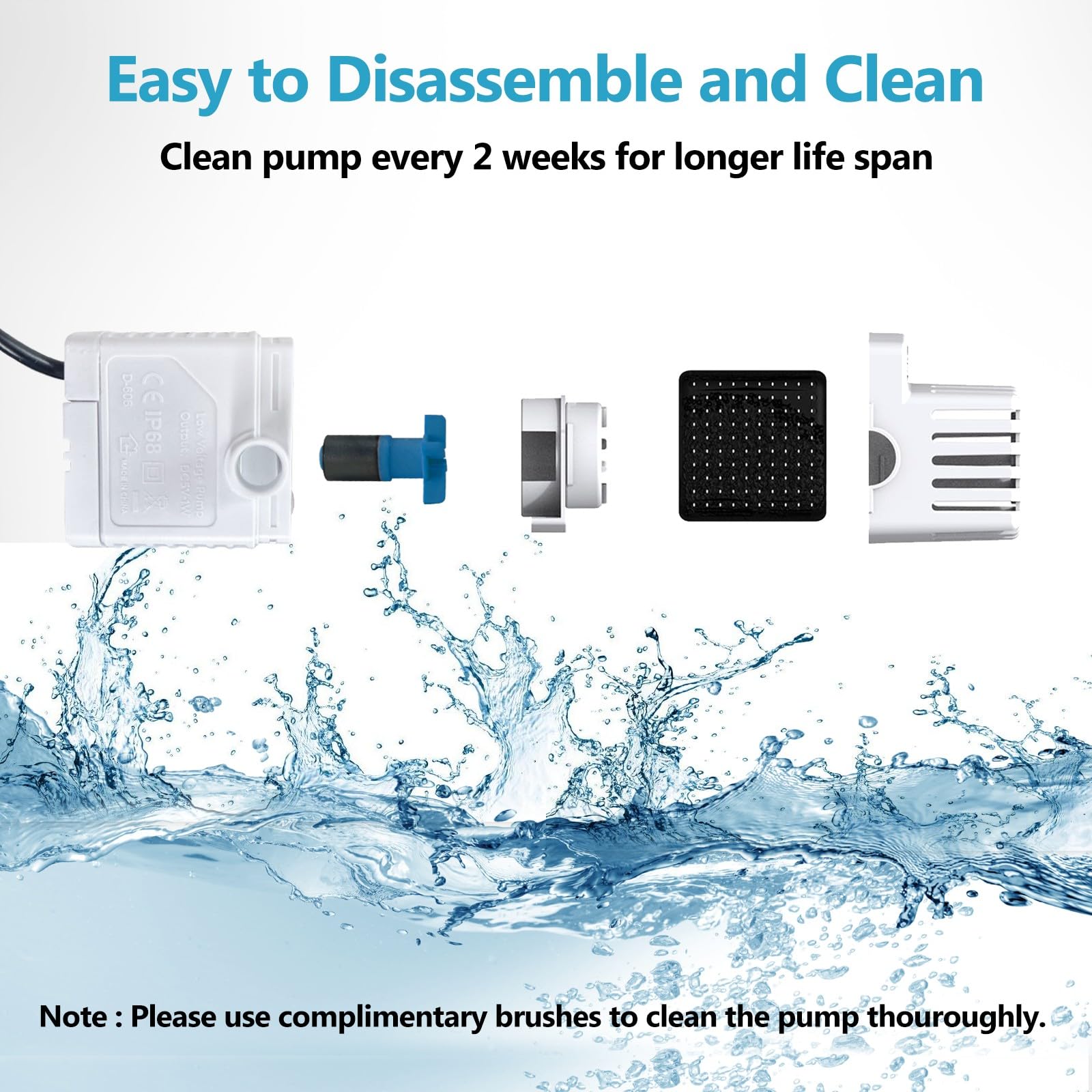 ORSDA Cat Water Fountain Pump Filters Pet Water Fountain Pump Sponges Compatible with All ORSDA/ZeePet Stainless Steel Dog and Cat Water Dispenser Black Filters Universal for All Models (8PCS) - image 6