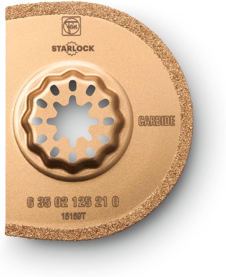 Fein Starlock Carbide Segmented Saw Blade - Precise Tile Grout Removal, Plaster Cutting and Porous Concrete Work, Extra Thin Version, 2-15/16" Diameter, 3/64" Kerf - 63502125210