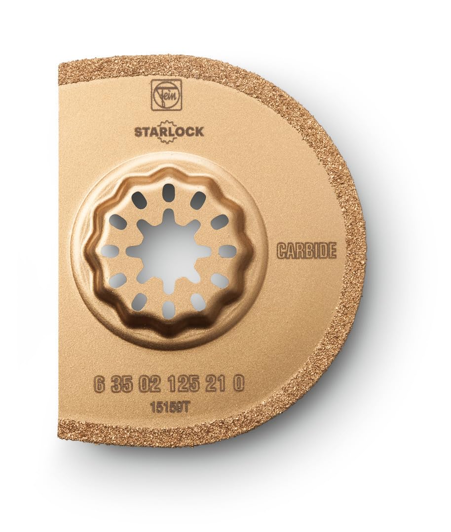 Fein Starlock Carbide Segmented Saw Blade - Precise Tile Grout Removal, Plaster Cutting and Porous Concrete Work, Extra Thin Version, 2-15/16" Diameter, 3/64" Kerf - 63502125210
