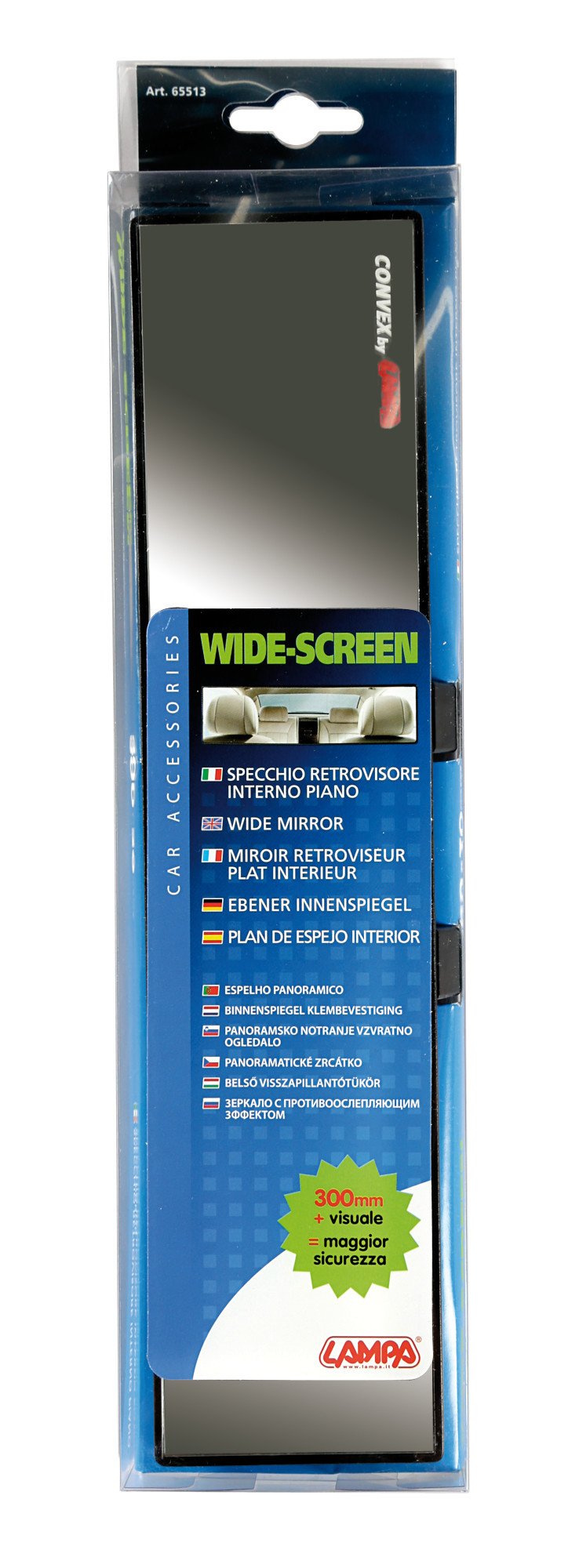 Lampa 65513 panoramiczne lustro wewnętrzne "Wide-Screen", 300 x 65 mm