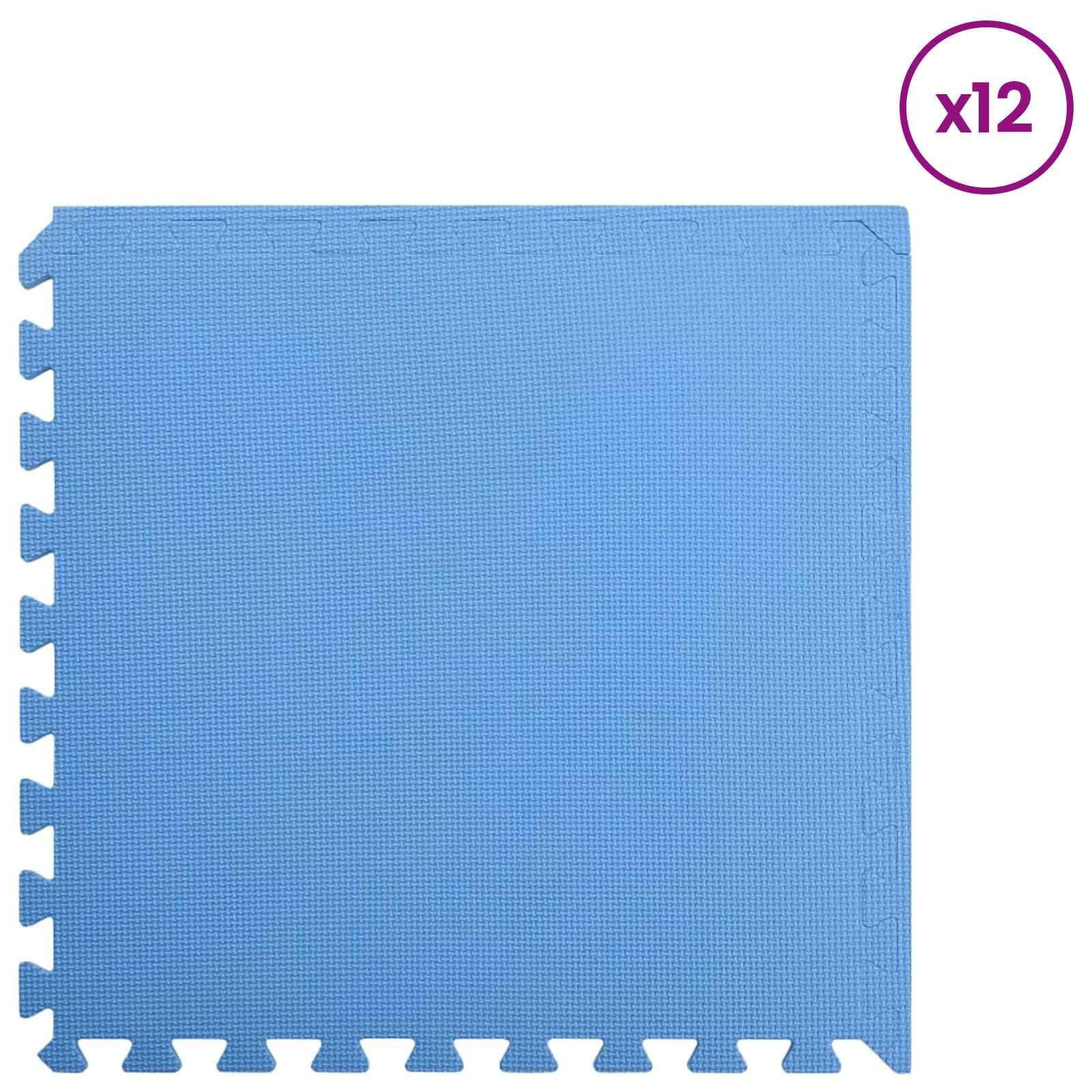 Mats de Ejercicio en Rompecabezas 12 pcs Azul 4,32 ㎡ Espuma EVA,Deportes,Fitness y musculación,Esteras para Equipos de Gimnasia,3.75kg-3433274