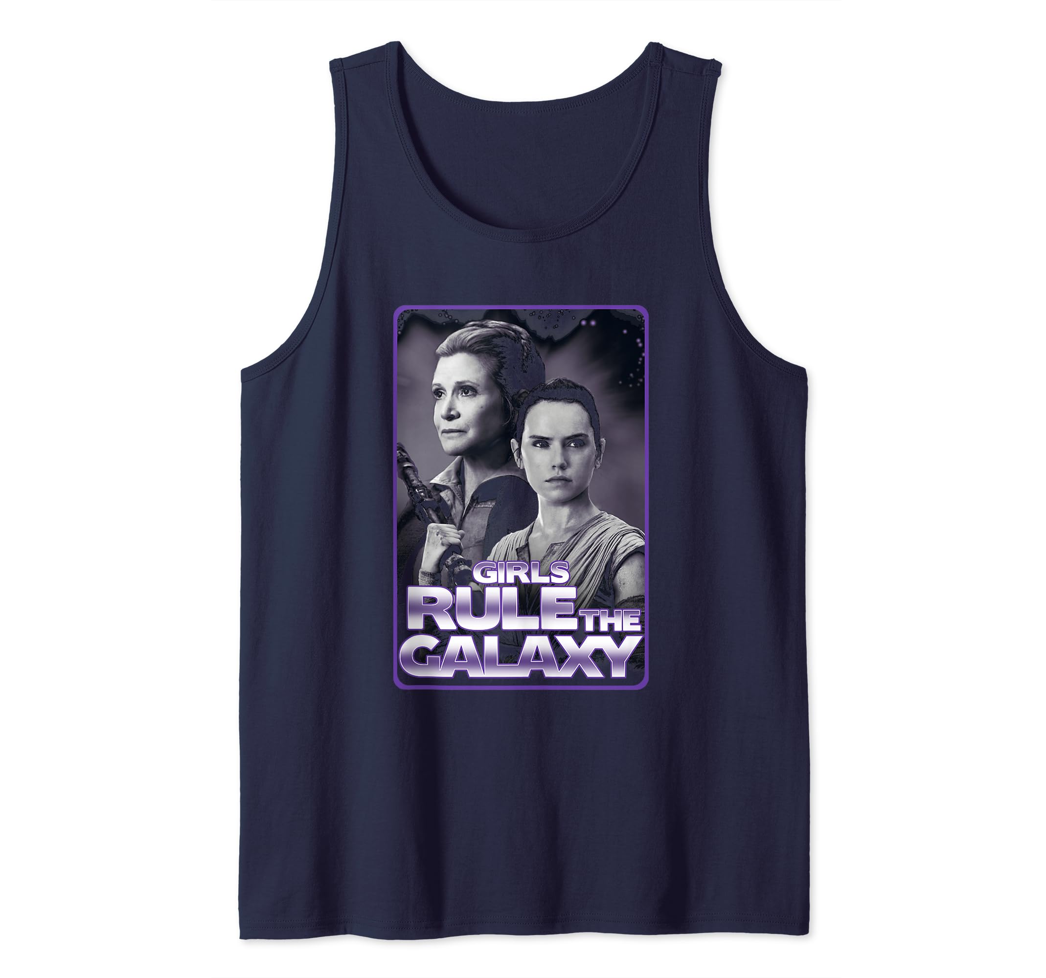 Star Wars General Organa, Rey Episode 7 Sticker Tank Top, Blue