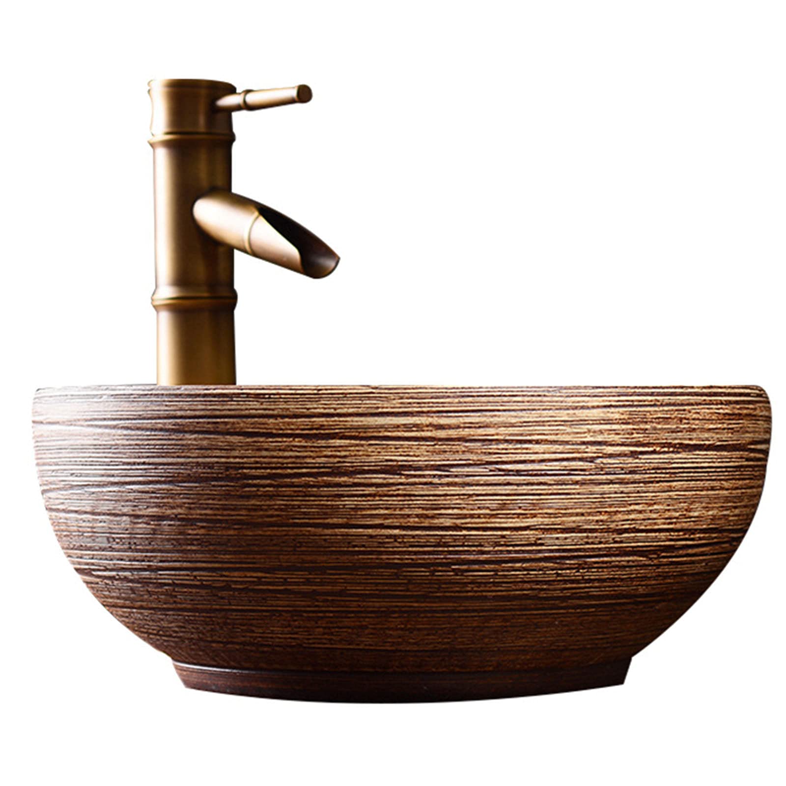 Umywalka ceramiczna nablatowa, umywalki nablatowe, okrągła miska umywalkowa z odpływem, umywalka Art Basin do szafki łazienkowej