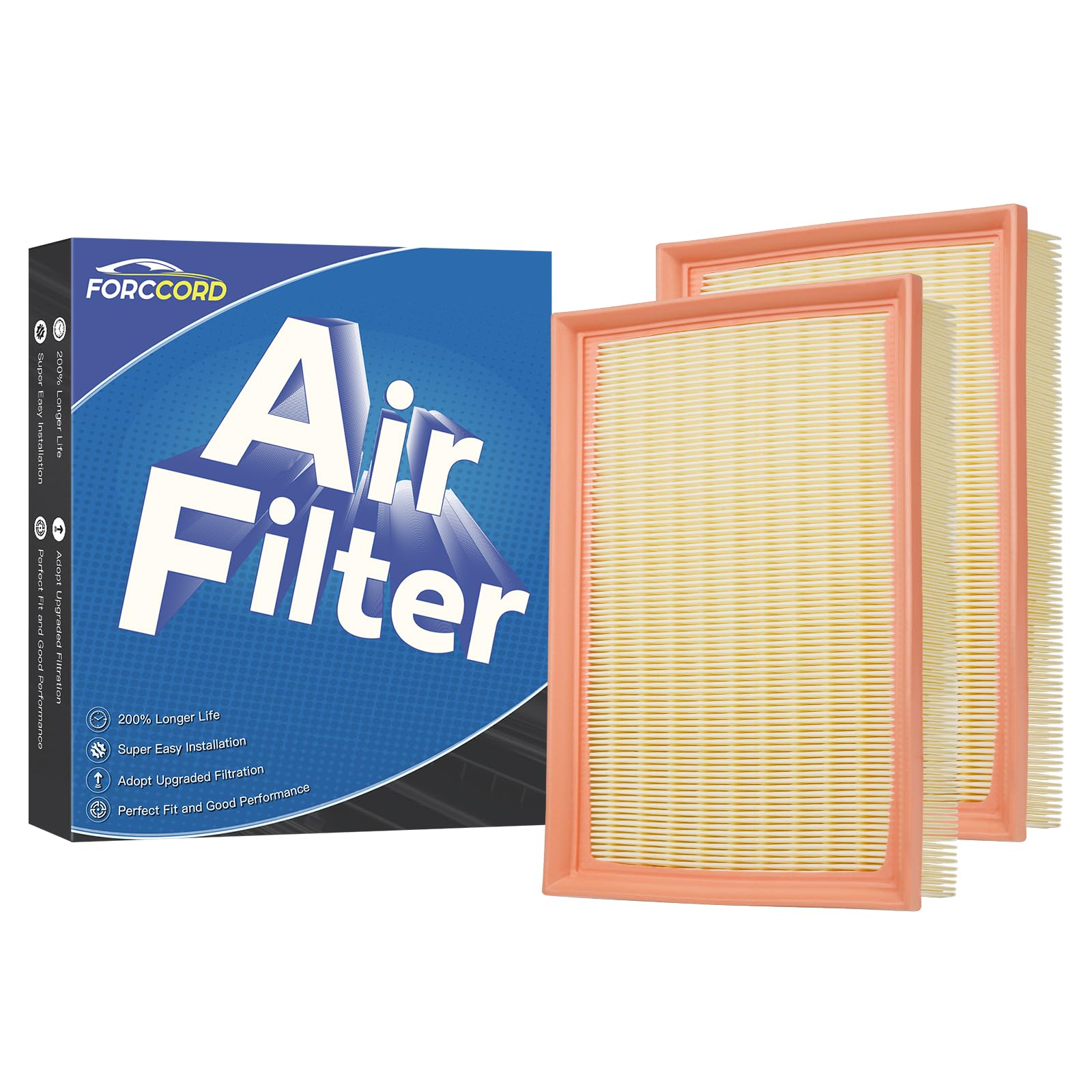 Forccord 2-Pack Engine Air Filter Fits for 2023-18 Volkswagen Tiguan, 2023-15 GTI, 2018-15 Golf, 2017-17 Polo, 2023-19 Q3, 2018-13 A3, 2023-14 S3 Air