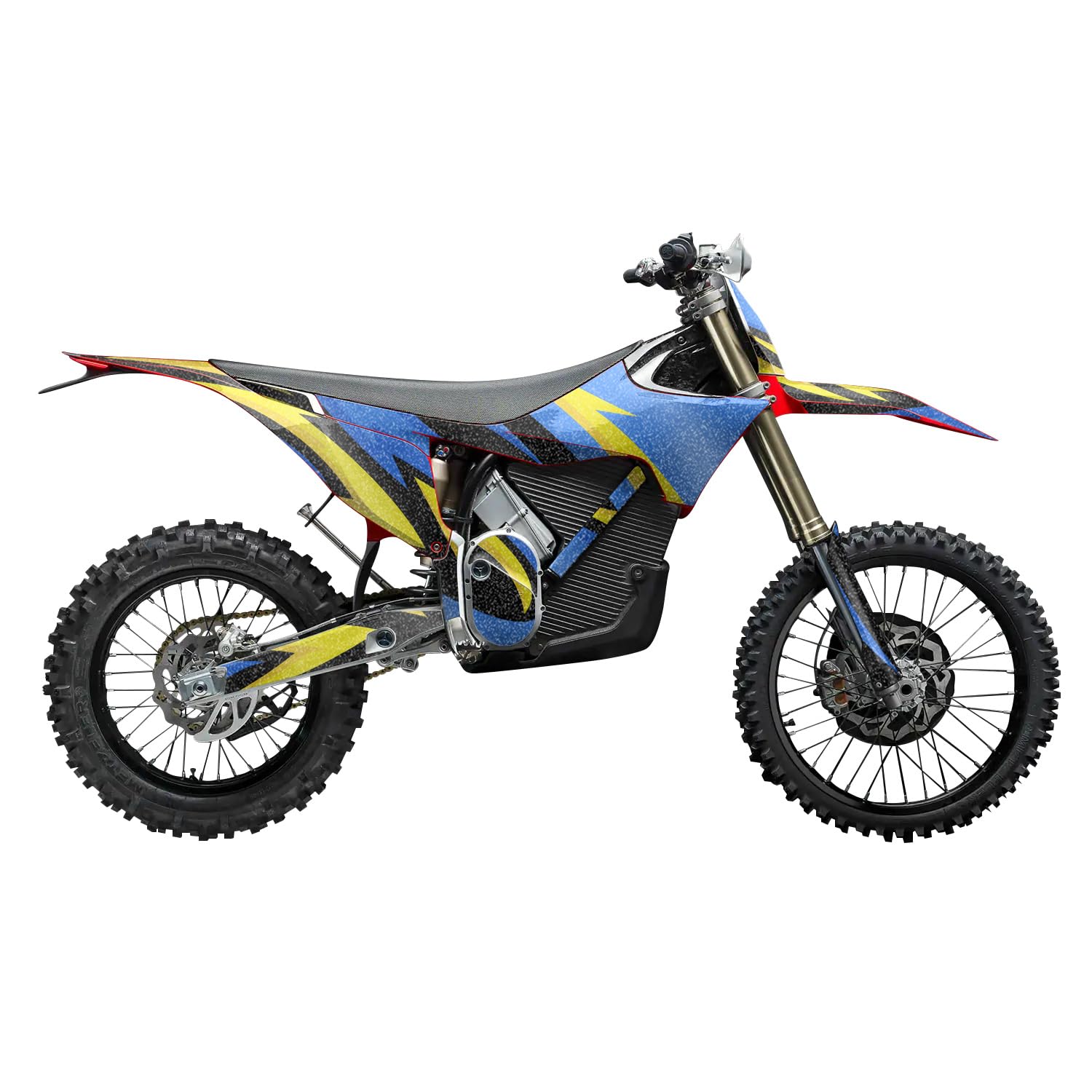 Glossy Glitter Stark Varg MX 2023-2025 Graphics Kit Wrap - Tribal Blue - Varg MX Skin - Premium 3M Vinyl Protective Wrap Decal Cover - Easy to Apply | Crafted in The USA by MightySkins