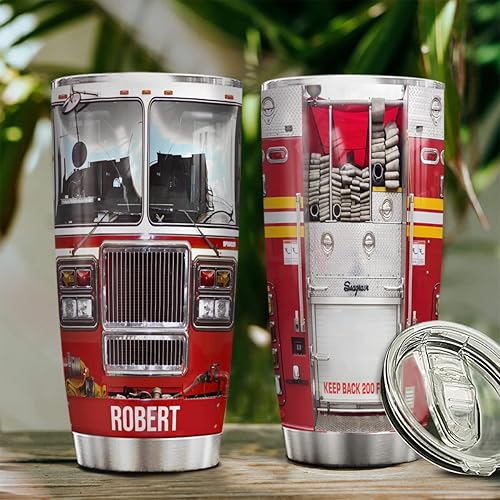 Miniatura 4 de wowcugi Regalos de bomberos para bombero, vaso de bomberos personalizados para hombre, vasos de acero inoxidable de 20 onzas, 30 onzas, taza de