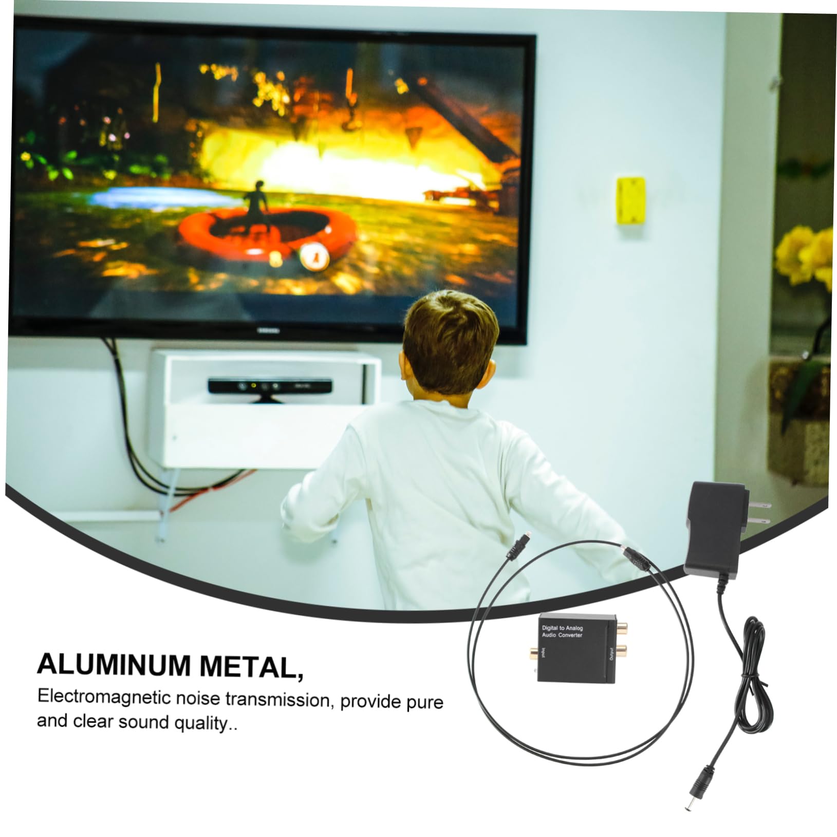 Gadpiparty 3pezzi Convertitore Audio Digitale Coassiale Spdif Analogico r Supporta Facile Installazione Compatibile Con Tv e Dvd Design Compatto e Leggero