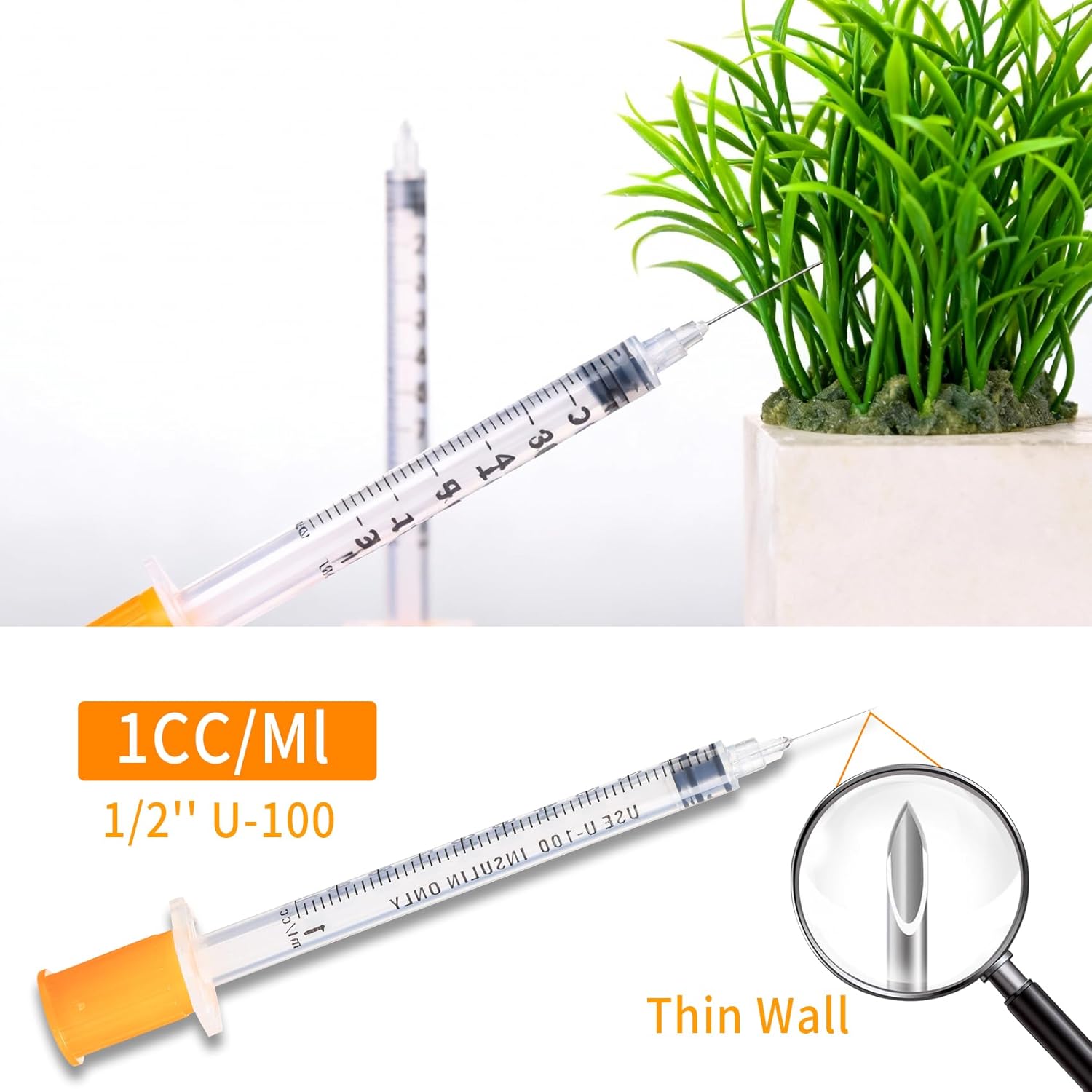 Pack of 120 1ml 30G x 1/2 Inch (0.3mm x 13mm) , U-100 Lab Tools, Individual Wrapped