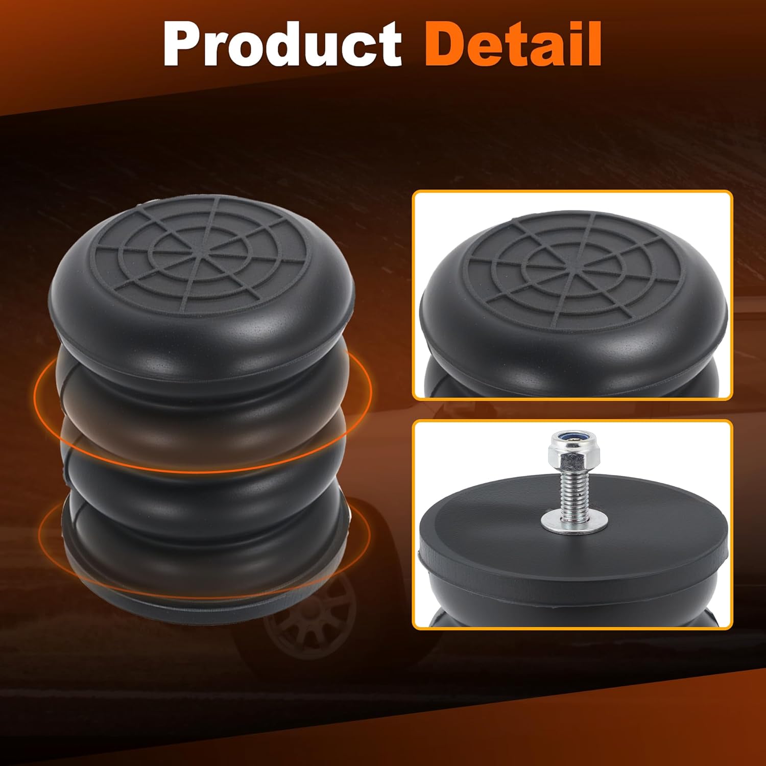 ACROPIX Pair SSF106047 Rubber Bushing Suspension Kit for Mercedes-Benz Sprinter for Dodge Sprinter 2500 3500 Car Rear Suspension Rubber Helper Springs Kit Axle Bump Stop Durable SES Set