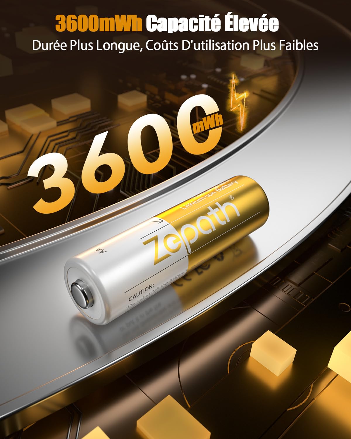 Pilas Rechargeable AA Lithium 8 Pack avec Chargeur,3600mWh 1.5V de Haute Capacité Batterie au Lithium AA,Batteries AA Rechargeables