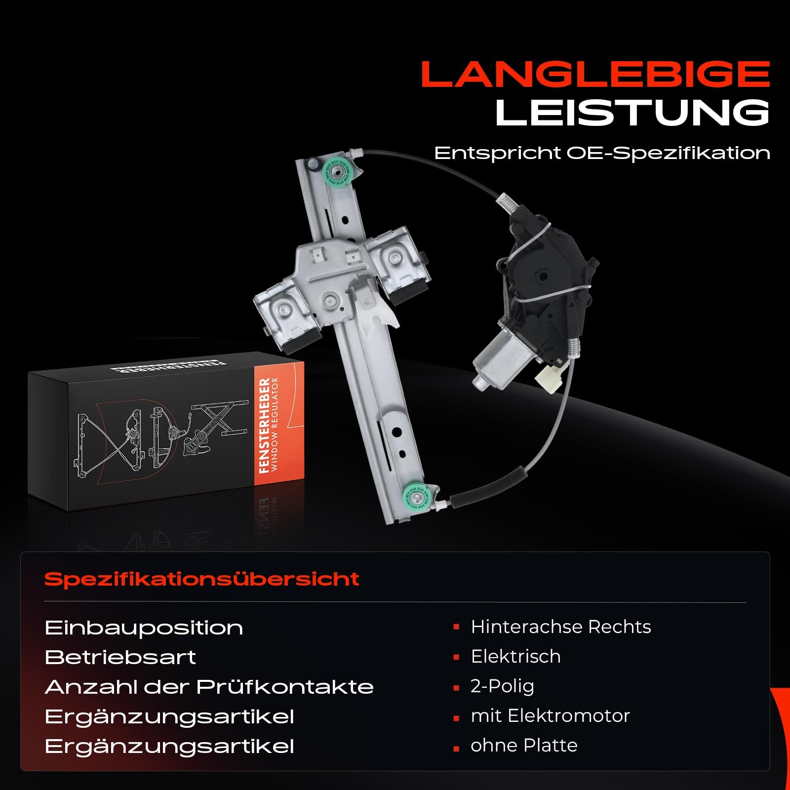 Frankberg Alzacristallo elettrico posteriore destro con motore