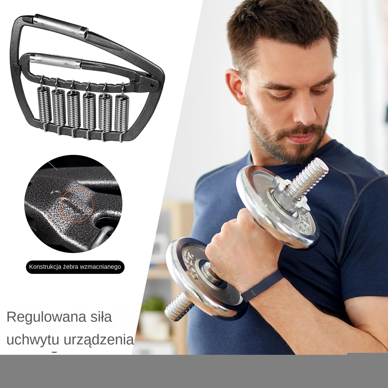 Trener Siły Chwytu - Regulowany Od 50 Do 1000 Lb, Do Domu, Siłowni, Podróży,Ćwicznik Ścisku do Rehabilitacji, Wspinaczki, Tenisa, Boksu, dla Seniorów, Kobiet i Mężczyzn, do Domu, na Siłownię i w Podró