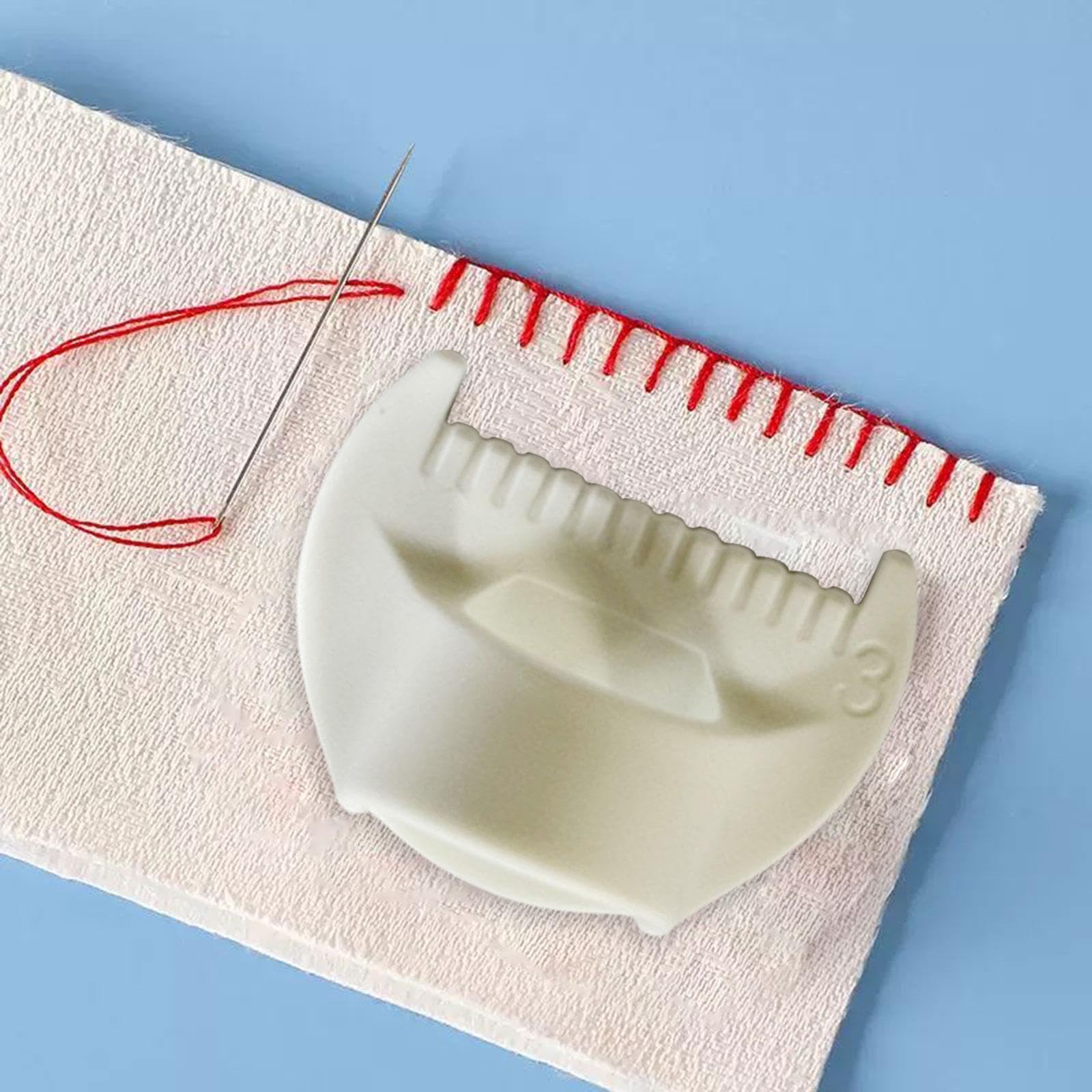 Fancyes Edge Stitch Lock Sewing Gauge for Straight Stitch Sewing Template Versatile Beginner Friendly DIY Seam Guide Quilting Ruler, 3mm White