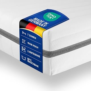 Matratze 140x190 - Duo Härtegrad H3&H4 - Oeko-TEX® zertifizierte 7-Zonen Kaltschaummatratze