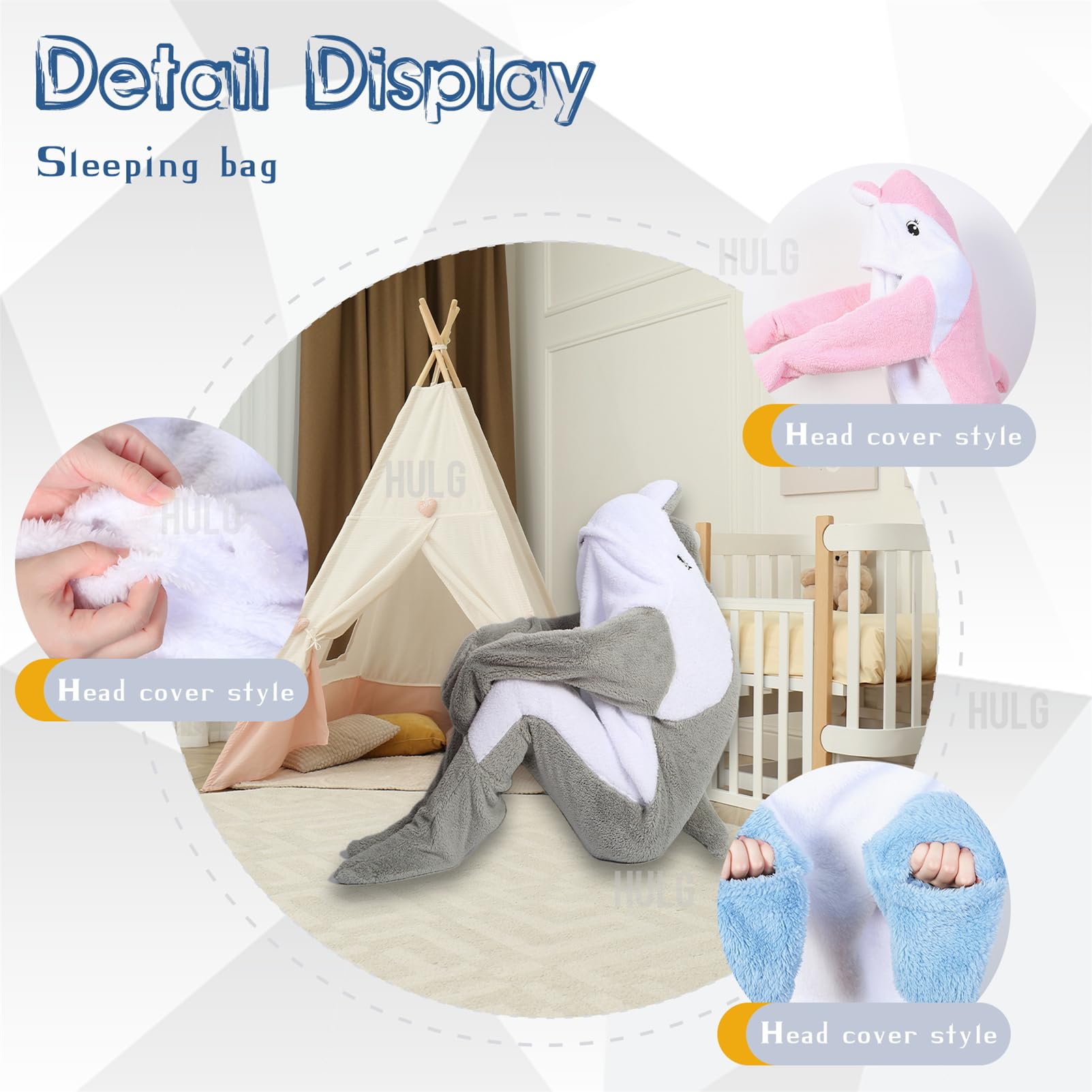 HULG Dolphin Blanket Onesie Adults, Soft Cozy Dolphin Blanket, Wearable Fleece Throw Flannel Dolphin Tail Hoodie - Image 4