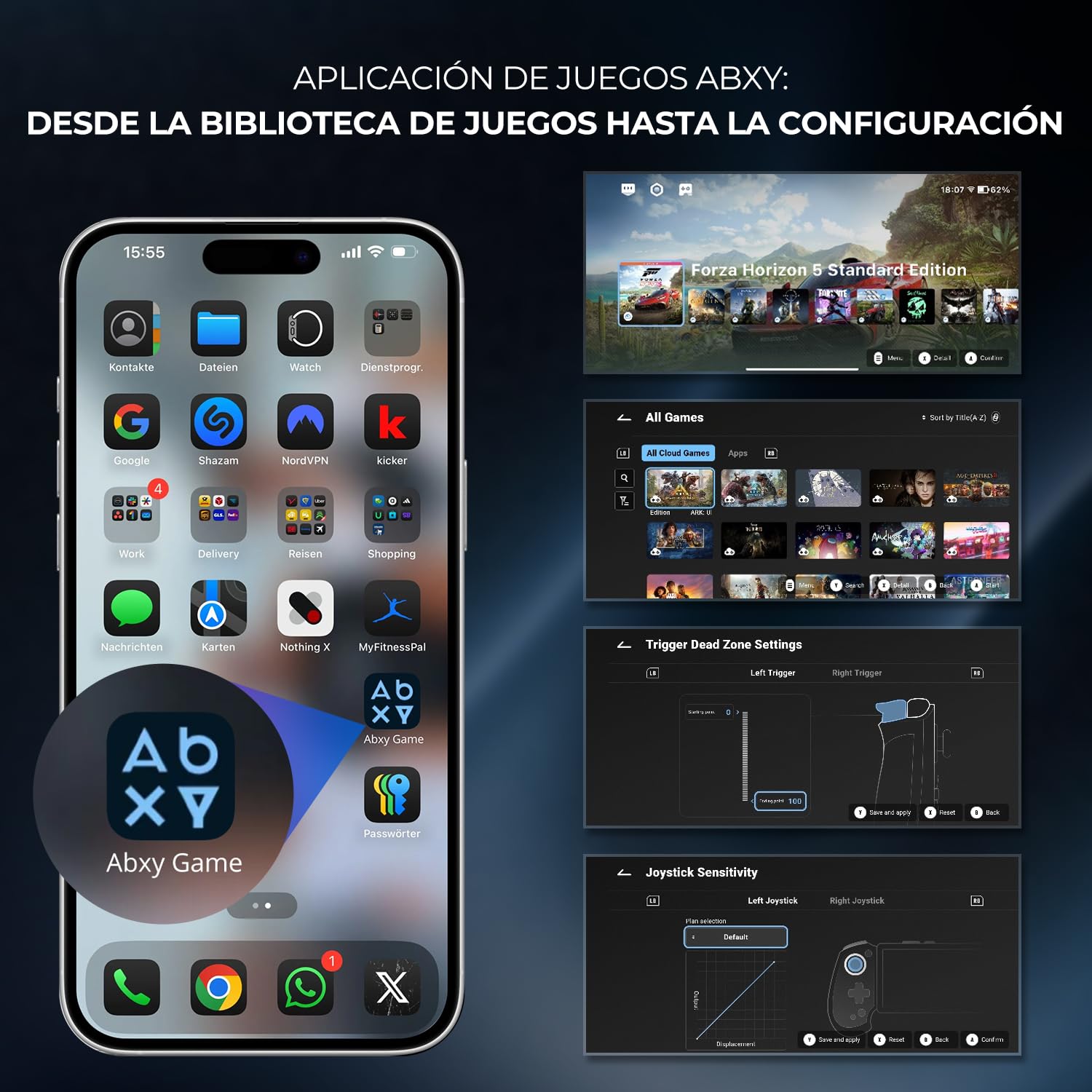 S9 - Controlador de teléfono para juegos para iPhone 15/16, iPad 6/7 y tableta de teléfono Android, Bluetooth y tipo C con aplicación, para Roblox, Genshin Impact, Call of Duty, Hall Joystick