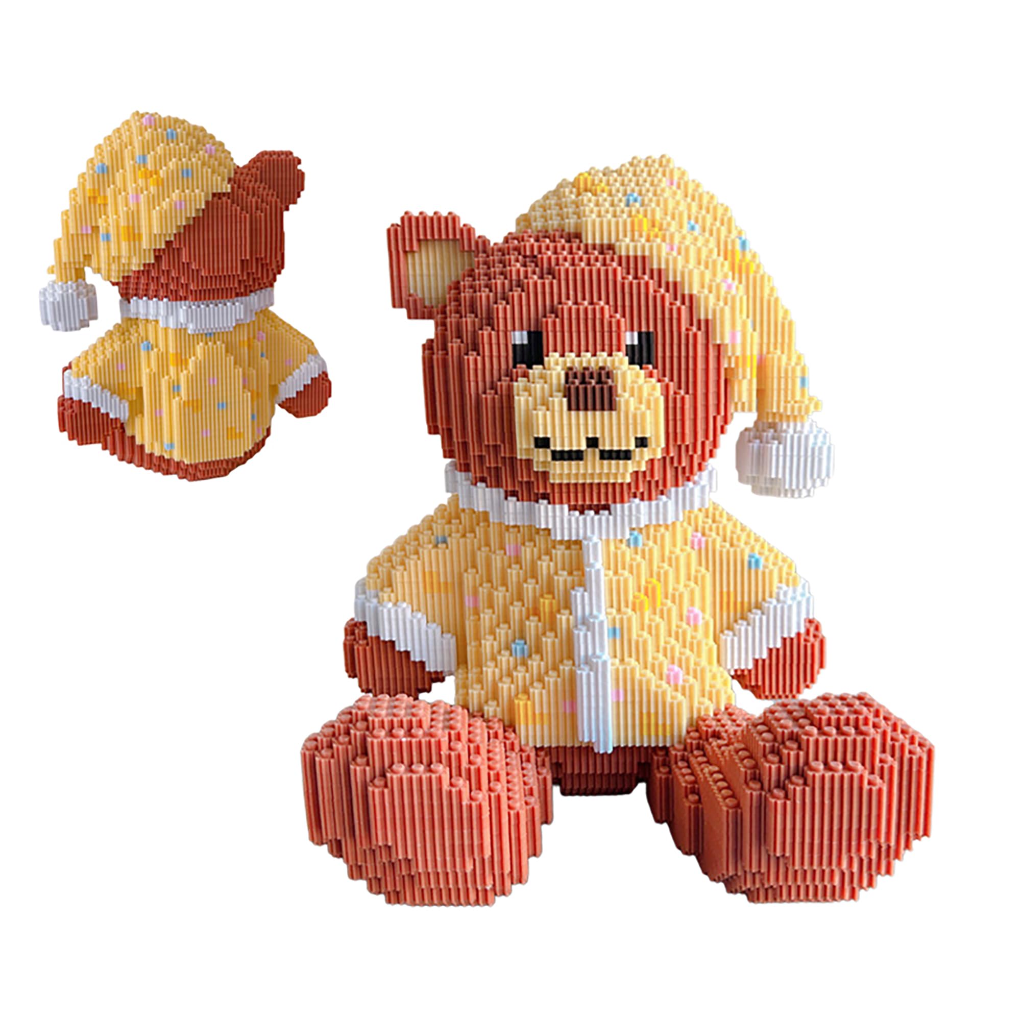 Micro Bloques de Construcción, 1800 Piezas Oso de Pijama Bloques de Sujeción Modelo Kit de Construcción, DIY Mini Modular Bloques de Construcción Arquitectura Modelo de Juguete, Regalo para