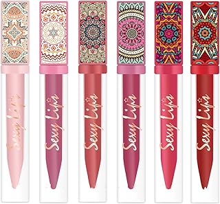 6-Colour Matte Liquid Lipstick Set - Long Las...