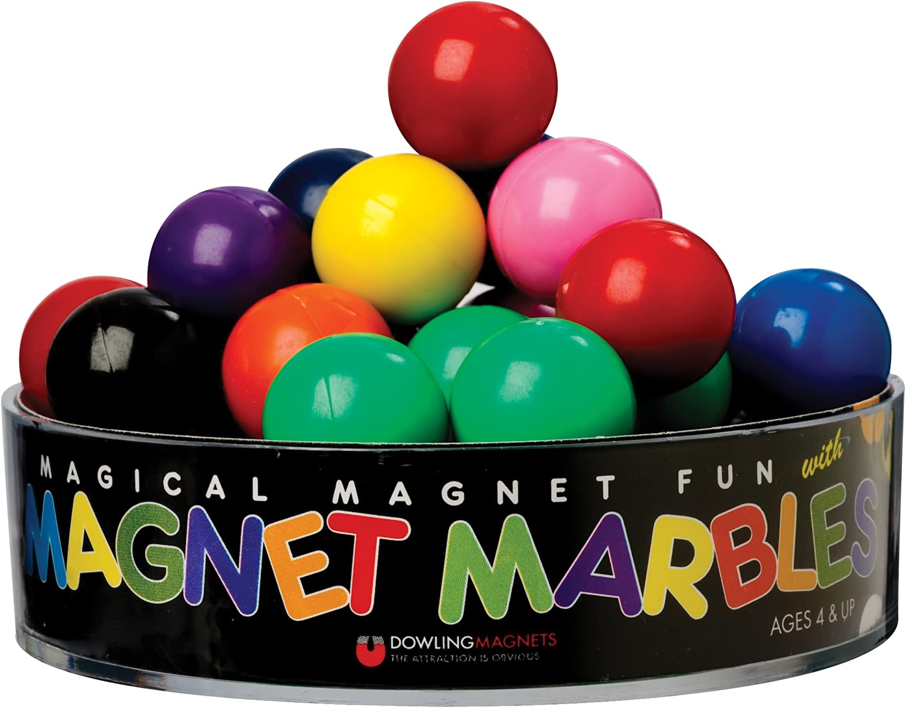 Dowling Magnets - 736606 Magnet Marbles (.63 inch in Diameter), Clear Dish, Small, Set of 20