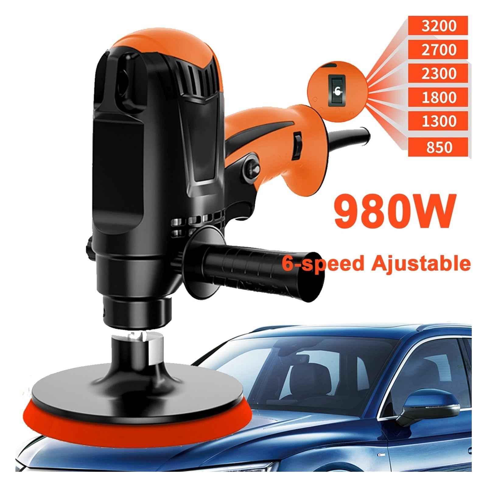 980W 6 prędkości regulowana polerka do samochodu elektryczna buforowa użytku domowego marmurowa płytka podłogowa naprawa samochodów maszyna woskowania DziałA PłYnnie