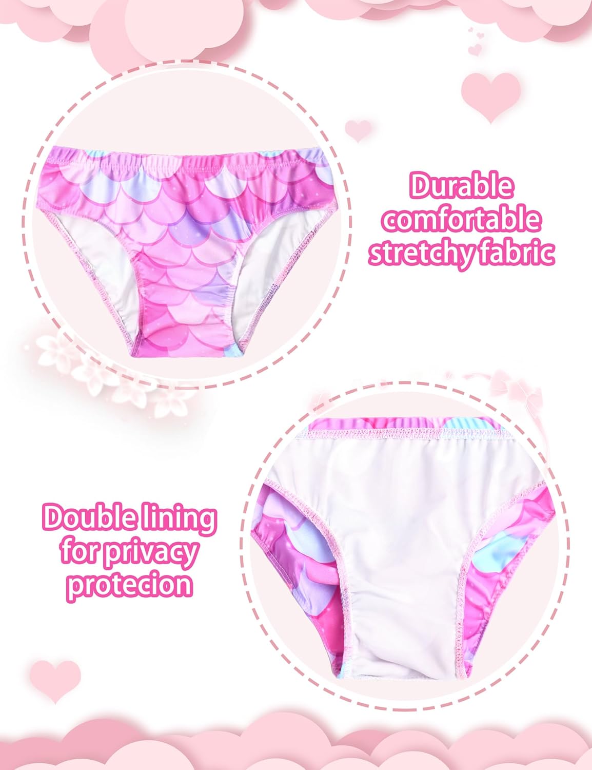 Girls Rash Guard Swimsuit Two Pieces Adorable Swimswear Quick Dry Bathing Suit Long Sleeve - Image 4