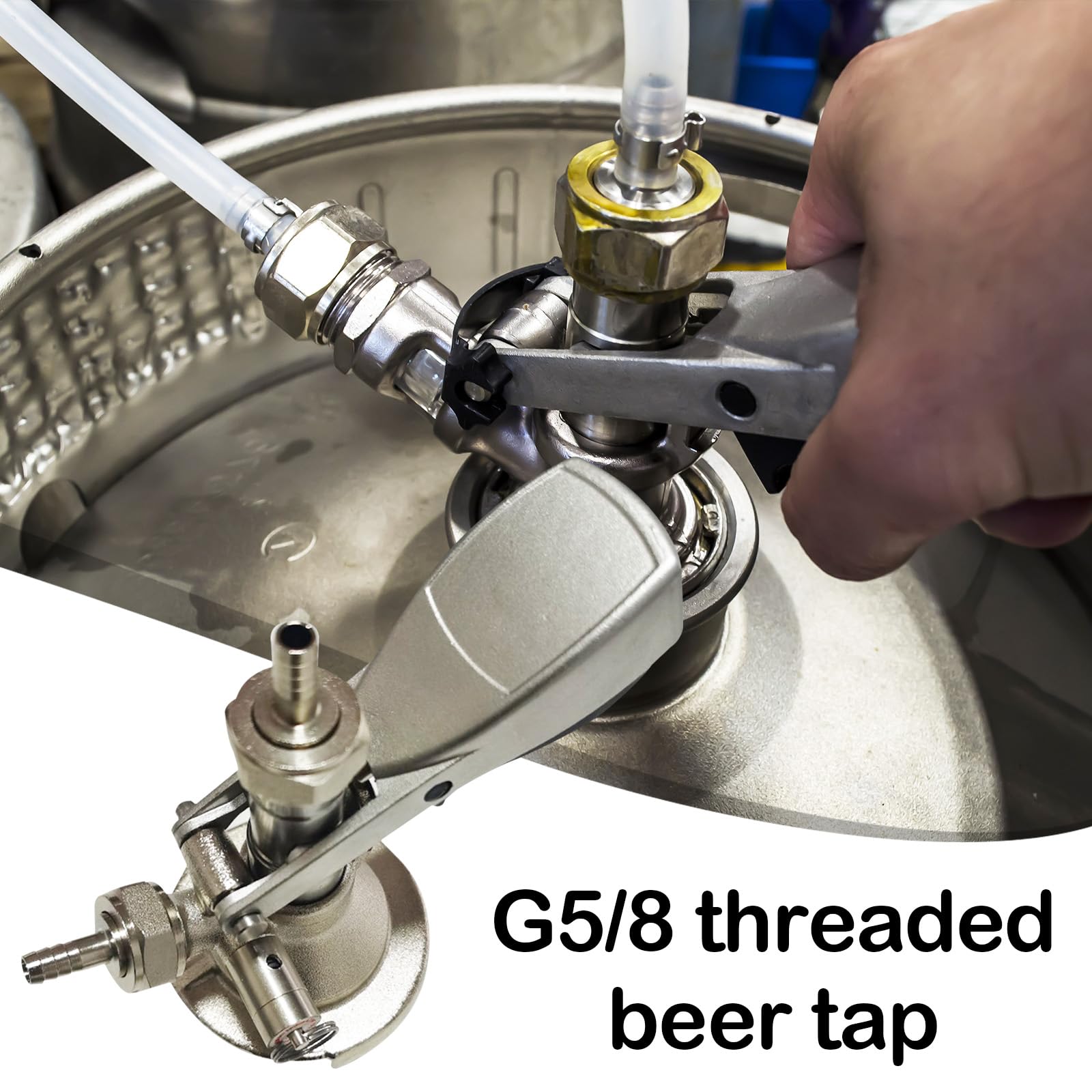 Rubinetto a testa cilindrica G5/8 filettatura 304 in acciaio inox per birra, rubinetti per birra, barili di birra, ideale per bar, ristoranti e riunioni di famiglia per birra e vino