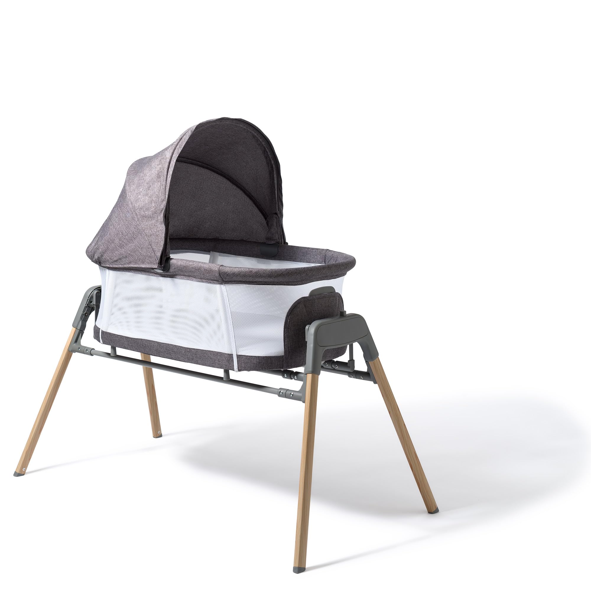 William Kent 1733 Berceau Balancelle Weswing | 3 en 1 Berceau & Transat Bébé & Bassinet | Sac de Rangement, Capote et moustiquaire Inclus | Matelas déhoussable | Gris