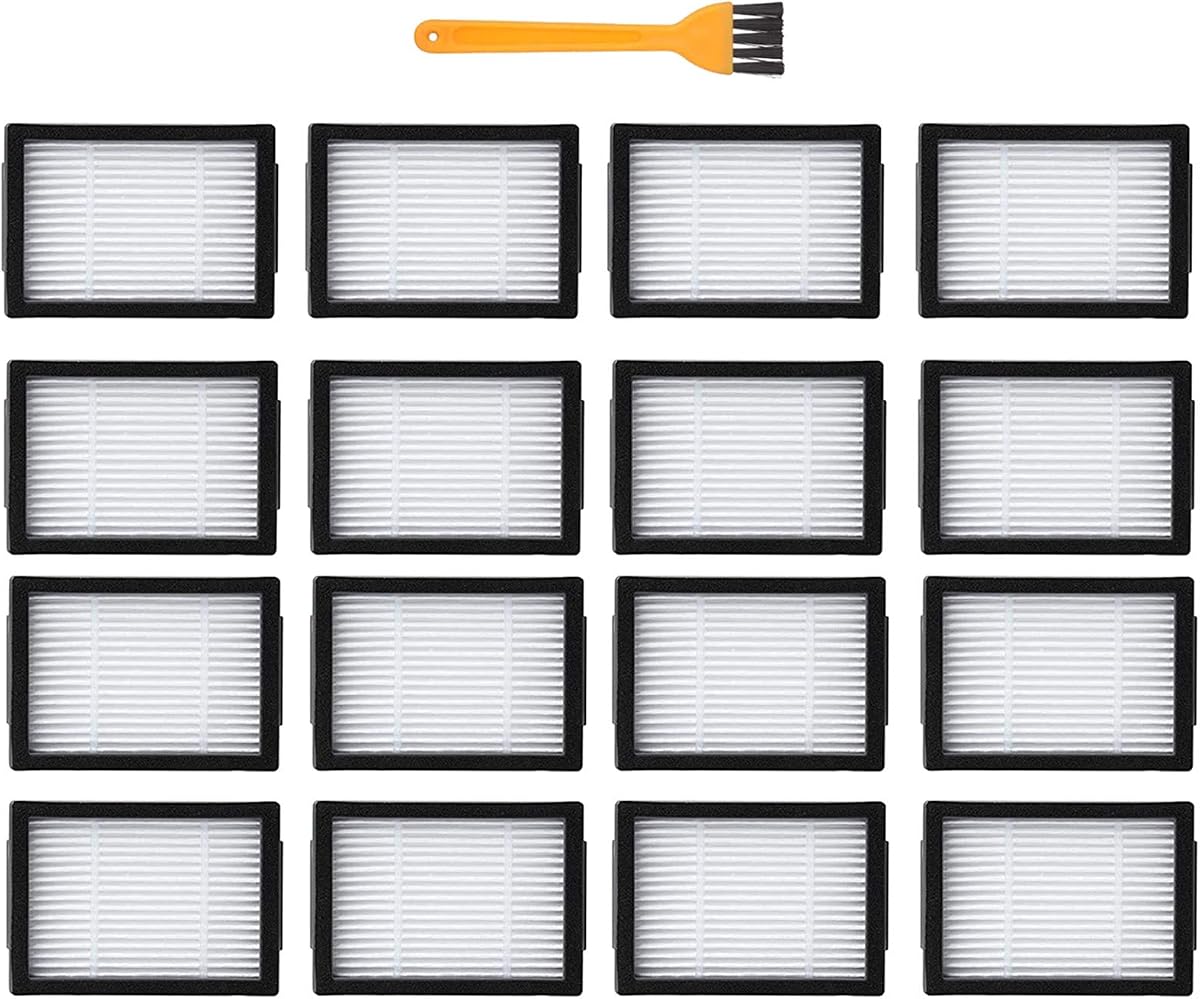 16 Pack Roomba Filters Replacement Parts Compatible with iRobot Roomba i7 i7+/plus J7 i3 i3+ i4+ i5 i5+ j5 j5+ i2 i2+ i1 i1+ i4 i6 i6+ i8 i8+ E5 E6 E7 I & J & E series Robotic Vacuum Cleaner