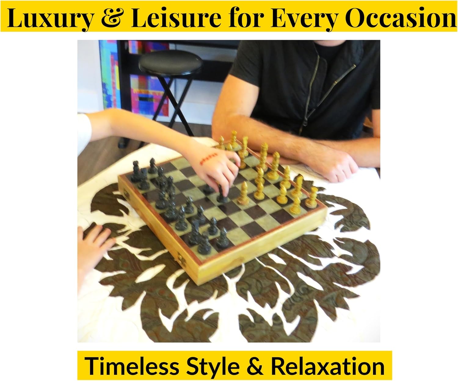 Chess Gifts for Men, 14 in Marble Chess Set, Happy Birthday Gifts for Men, Classic Board Games Collection, Coffee Table Games for Adults, Chessboard Sets for Adults, Deluxe Game House