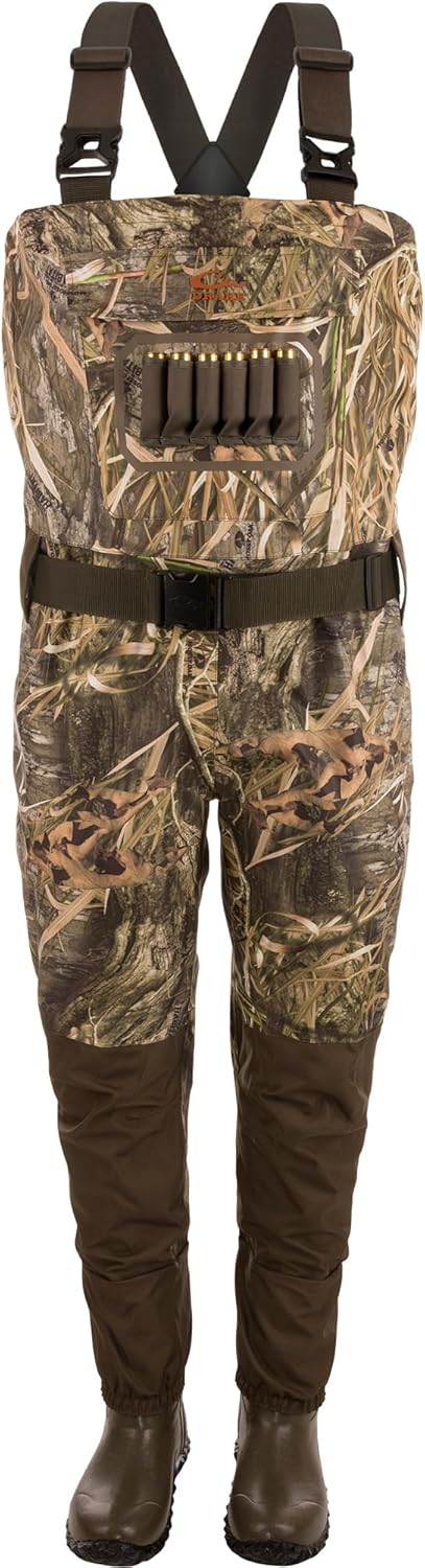 Drake Waterfowl Hunting & Fishing Hardline Breathable Durable 3-Layer Waterproof Chest Waders with Rubber Boots