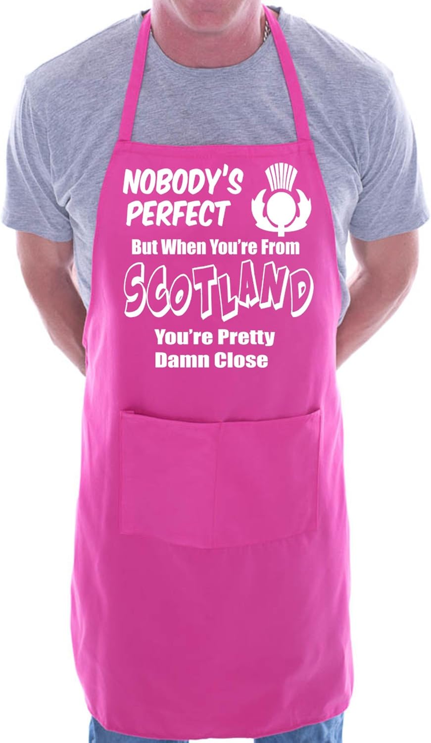 Print4U Scotland Scottish Perfect BBQ Cooking Funny Novelty Apron Pink