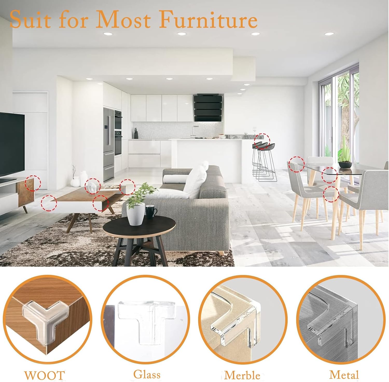 16 PCS Corner Protector Baby T-Shape, Clear Table Corner Protectors Baby Proofing Baby Safety Products Baby Proof Corners and Edges Furniture Corner Protector