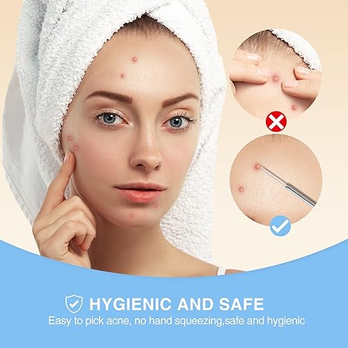 Miniatura 2 de Kit profesional para eliminar espinillas, 100 agujas desechables para el acné, herramientas para eliminar puntos negros, herramienta extractora de