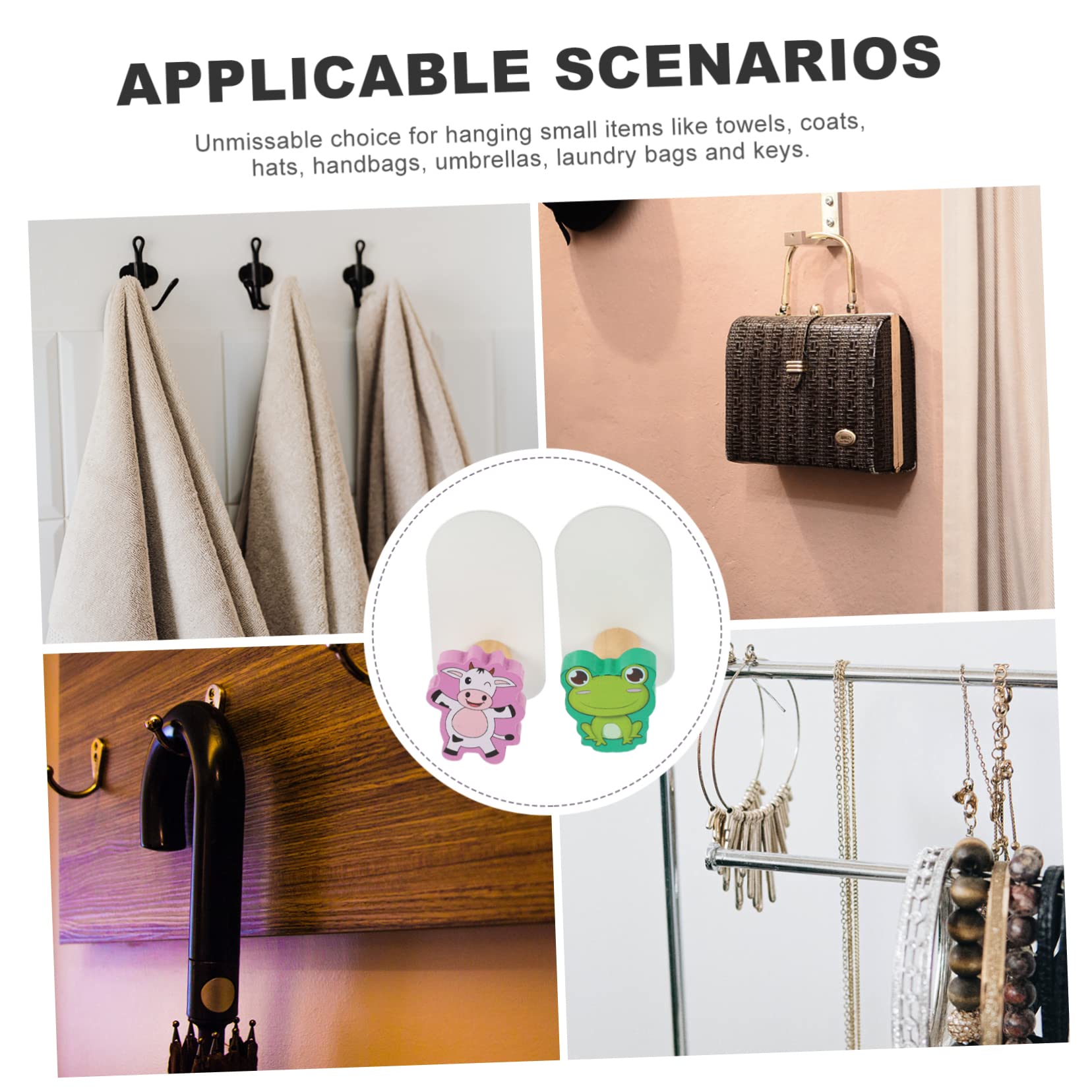 ABOOFAN 10piezas Ganchos Adhesivos De Animales Para Pared De Decoración Infantil Perfectos Para Colgar Toallas Sombreros y Ropa Dormitorios y Entradas