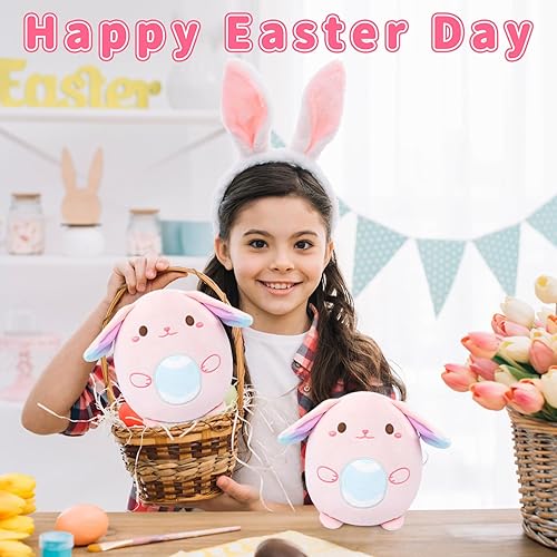 Miniatura 3 de Hagusahuo Juguete de peluche de conejo de Pascua, conejo de Pascua para niños, relleno de cesta de Pascua, lindo conejito, regalo de fiesta de