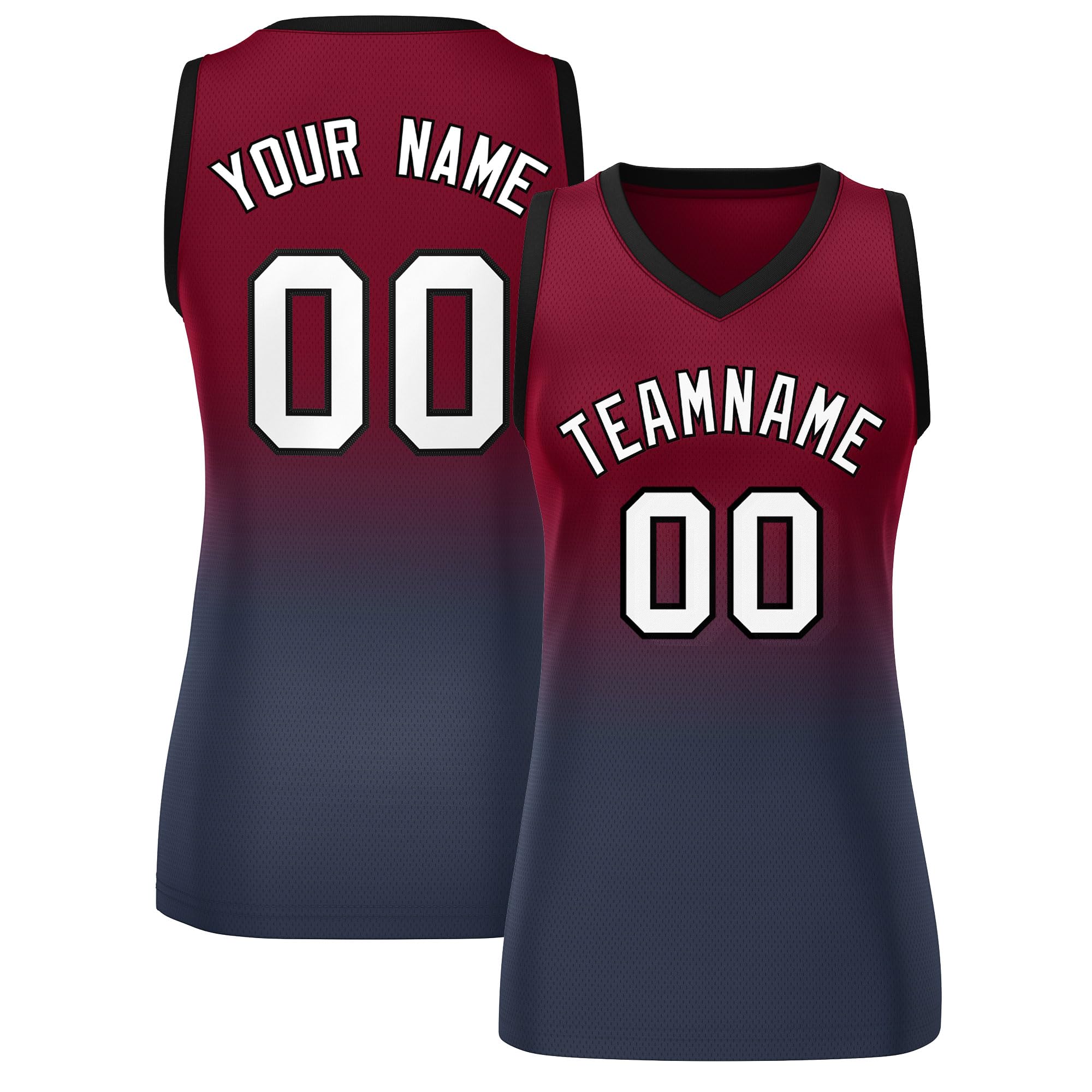 KXK Custom Basketball Jersey for Women Personalized Basketball Gradient Shirts Printed Team Name Number Logo