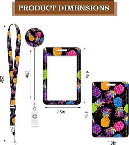 Miniatura 8 de Soporte para tarjetas de identificación con cordón, portatarjetas de identificación a la moda con cordones retráctiles, clip de metal de fibra