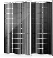 HQST Bifacial 200W 12V Solar Panel 2-Pack: 25% Efficiency 9BB Monocrystalline for Off-Grid Boat RV Battery Charging