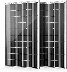 HQST Bifacial 200 Watt 12V Solar Panel, 9BB Monocrystalline Solar Panel High Efficiency Module PV Power for Battery Charging Boat, Caravan and Other Off Grid Applications,2 Pack