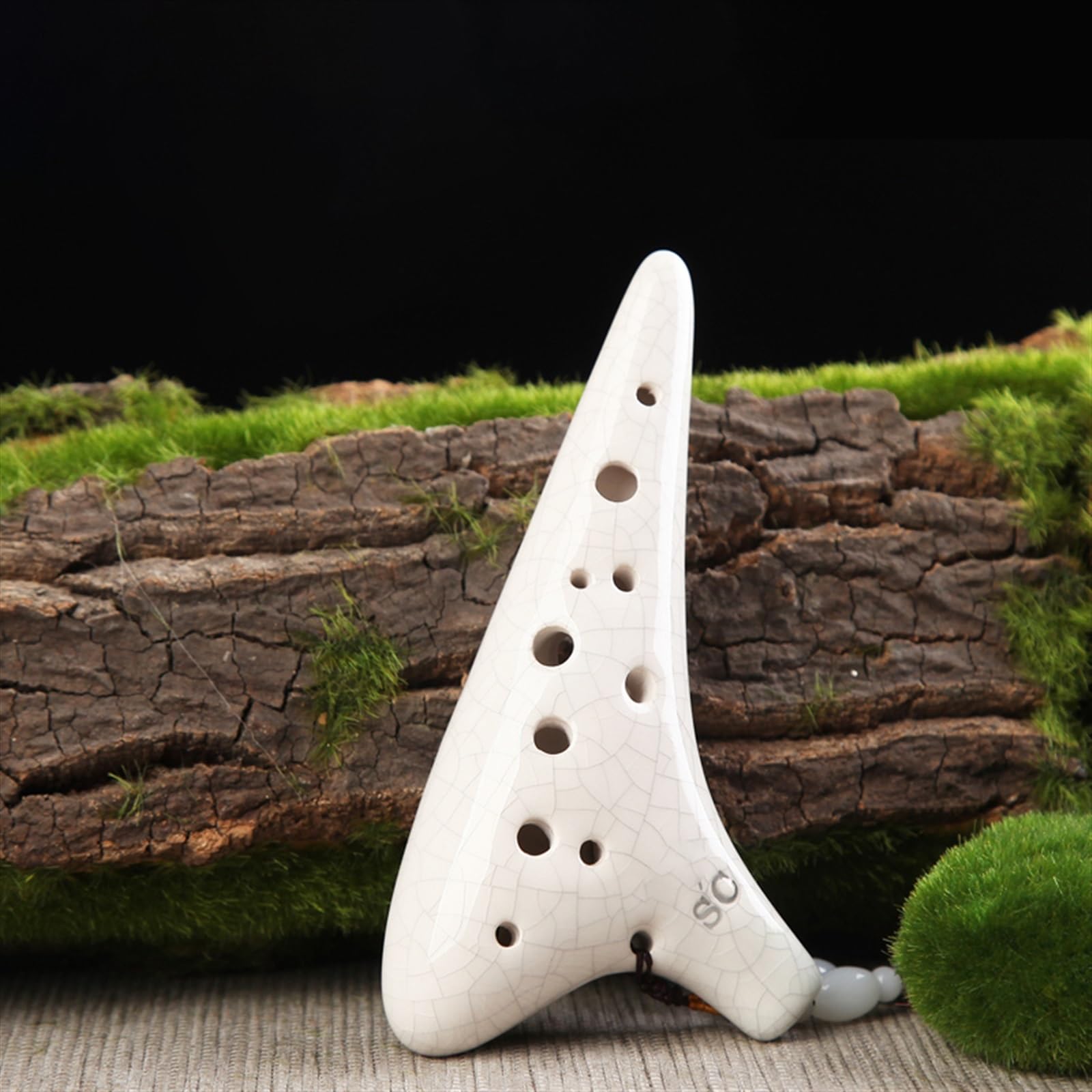 Ocarina 12-Loch, Professionelle Leistung Hohe Tonhöhe C Crack Anfänger-Autodidakt-Instrument Blauer Crack Weißer Crack (Color : 2)