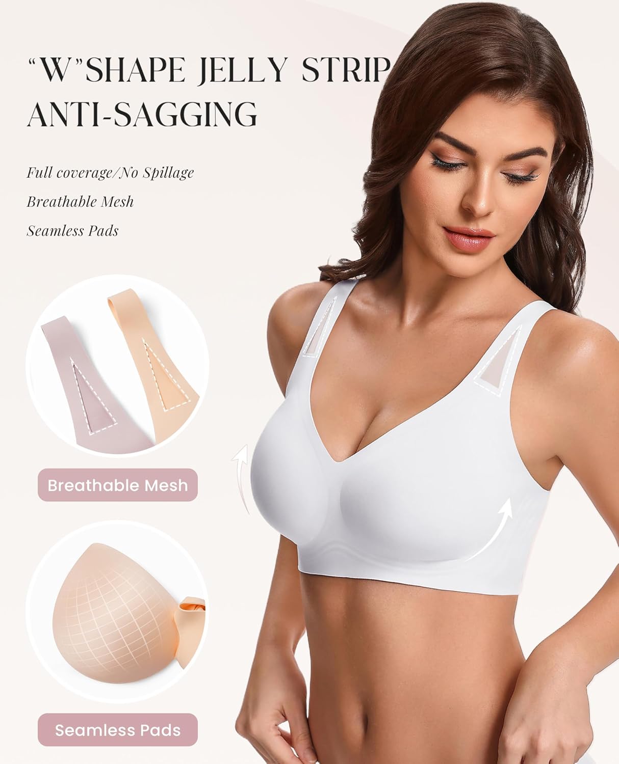 Avidlove Womens No Underwire Bras Full Coverage Wireless Bra Seamless Mesh Push Up Bralette Comfortable - Image 2