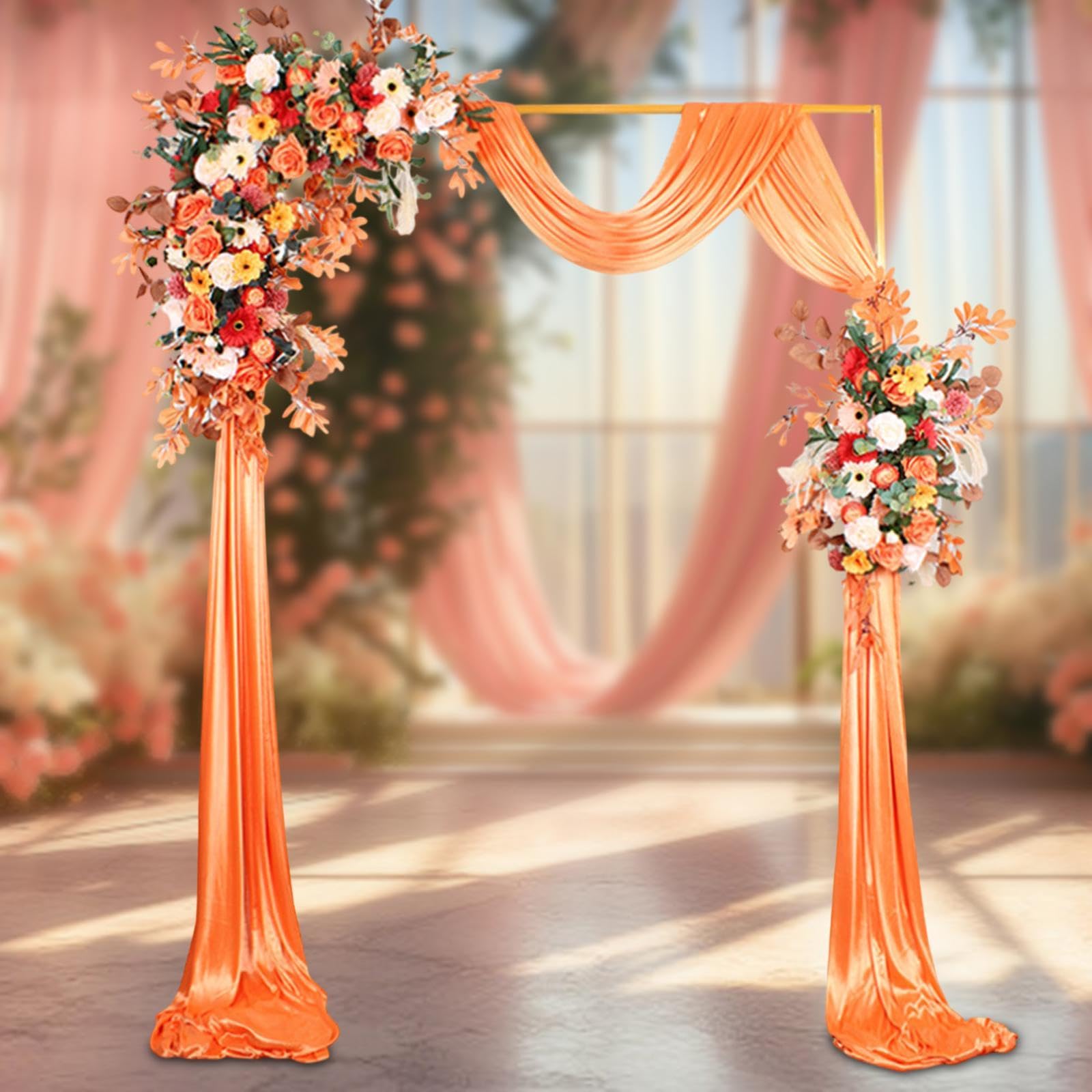 Cadre de Toile de Fond pour Cérémonie de Mariage avec Arche, Or
