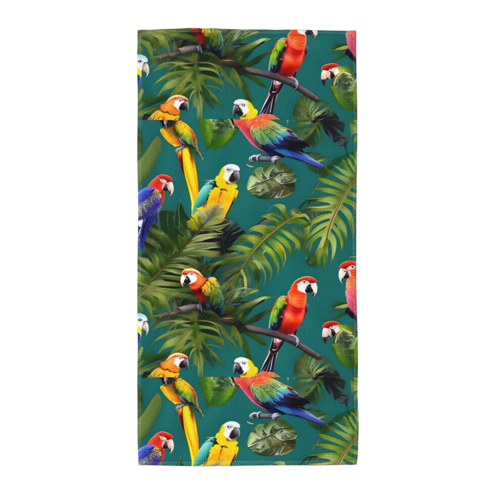 Cbaaghh Tropical Plants And Parrots Print Towel, Towels Thick Face Towels Fast Drying Washcloth For Bath, Spa, Gym