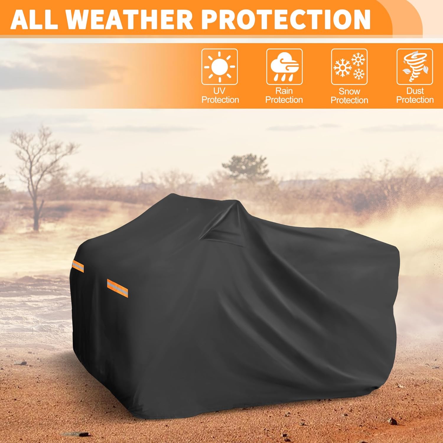 ATV Cover for Honda FourTrax Foreman 500 4 Wheelers Quad Bike Cover W/Storage Bag Waterproof Oxford Cloth with PU Coating Outdoor Sun Rain Protection Black