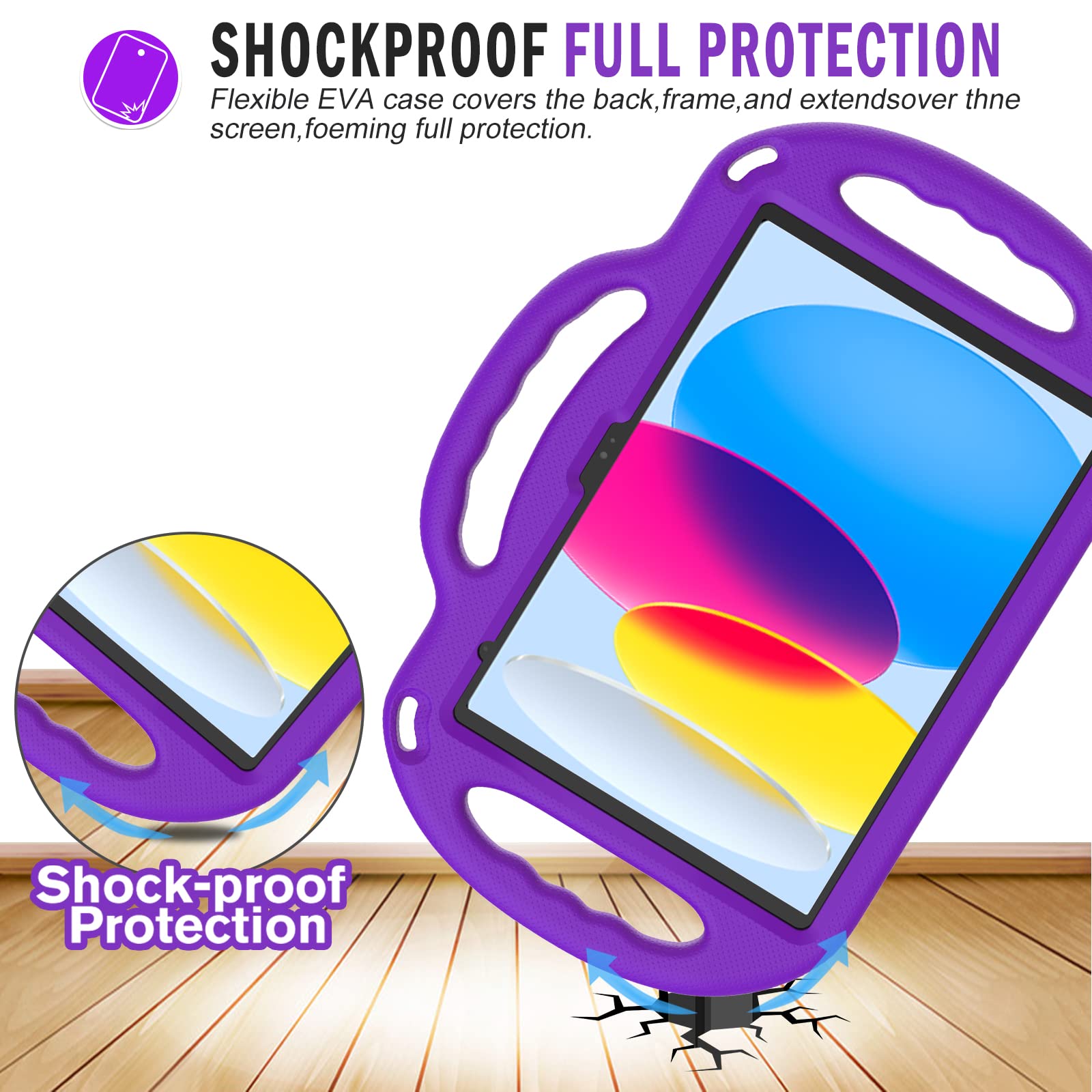 Funda para iPad de 10.ª generación para niños, funda para iPad 10.9, [correa para el hombro] [mango ligero] fundas protectoras para niños a prueba de golpes para iPad de 10.9 pulgadas 2022 6
