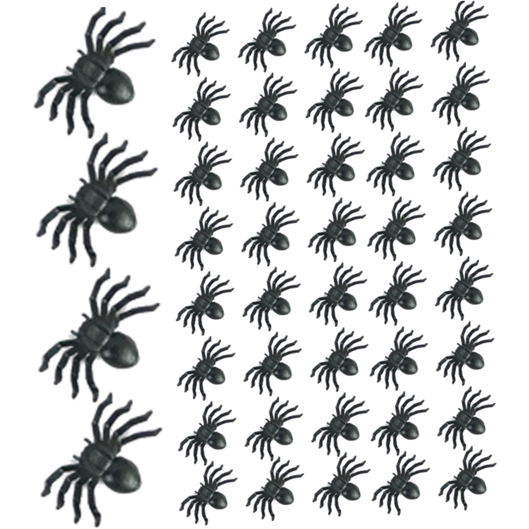 CNAFGBGG Halloween Spider 50PCS Small Black Plastic Spider Toys 0.79x0.51 inch Horror Halloween Prank Props for Party Decor style1..