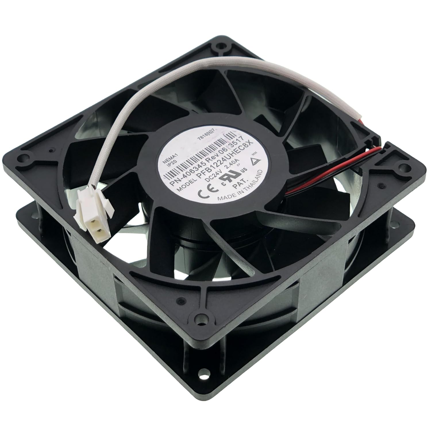 New cooling fan for PFB1224UHEC8X PN-406345 Rev06 2217 DC 24V 2.40A 12CM Size :120×120×38mm 5500RPM