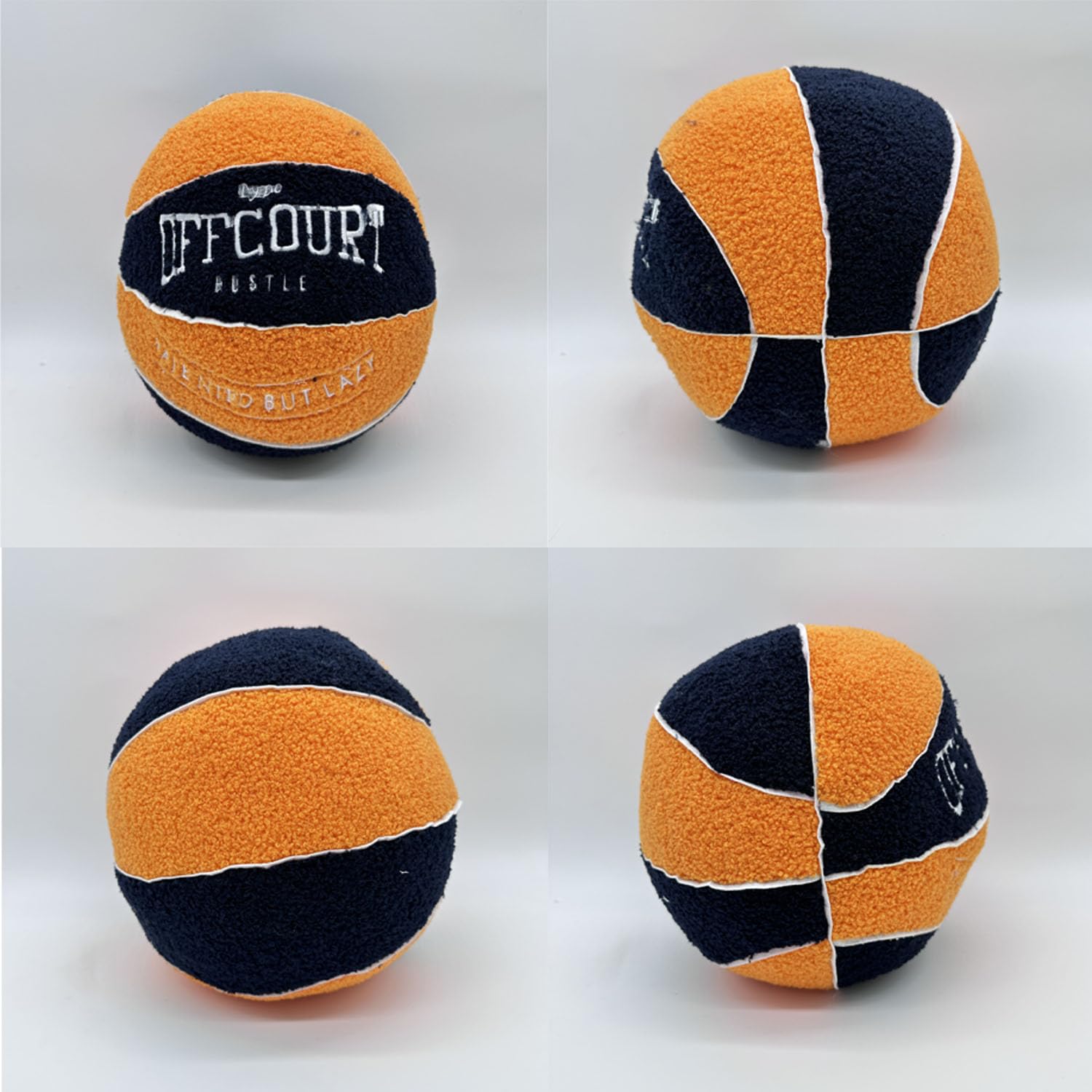 Offcourt Basketball Pillow, 25cm/9.5in Cuscino Basket Offcourt, Fluffy Soccerball Basketball Football Shaped Cuscino di Peluche, Sport Cuscini di Lancio, per Decorazione Camera